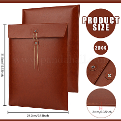 2Pcs A4 PU Leather Stationery Storage Pockets&nbsp;AJEW-BC0009-22B