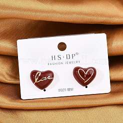 Brass Enamel Stud Earrings&nbsp;EJEW-P301-13G