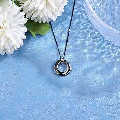 201 Stainless Steel Interlocking Ring Pendants&nbsp;STAS-SZ0002-61C