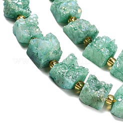 Electroplated Natural Druzy Agate Beads Strands&nbsp;G-G289-01F