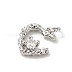 Rack Plating Brass Clear Cubic Zirconia Pendants&nbsp;KK-Z056-15P