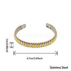 Two Tone 304 Stainless Steel Cuff Bangles for Women&nbsp;WG684E5-01