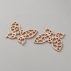 Butterfly Zinc Alloy Open Back Bezel Pendants&nbsp;FIND-WH0016-61E-RG