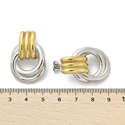 304 Stainless Steel Two Tone Stud Earrings&nbsp;EJEW-A124-01E