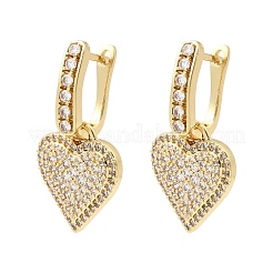 Brass Micro Pave Cubic Zirconia Hoop Dangle Earrings&nbsp;EJEW-G471-15G