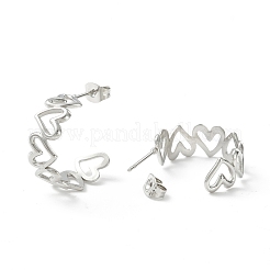 Non-Tarnish 304 Stainless Steel C-shape Stud Earrings&nbsp;EJEW-P197-01P