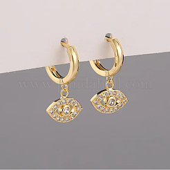 Brass Micro Pave Cubic Zirconia Dangle Leverback Earrings for Women&nbsp;NU0406-1