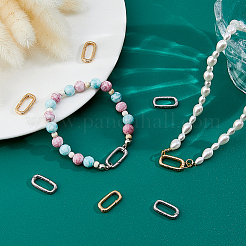 8Pcs 2 Colors Brass Spring Gate Rings&nbsp;KK-HS0015-10