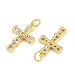 Brass Micro Pave Cubic Zirconia Pendants&nbsp;KK-A269-43G
