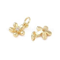 Brass Micro Pave Cubic Zirconia Pendants&nbsp;KK-L256-13G