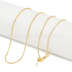 1mm Rack Plating Brass Box Chain Adjustable Slider Necklaces for Women Men&nbsp;X-MAK-L044-56G