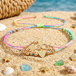 Adjustable Brass Star Heart Beaded Multi-layer Bracelet for Women&nbsp;CW4055-2
