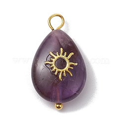 3Pcs 3 Styles Natural Amethyst Pendant&nbsp;PALLOY-JF02576-03