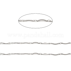 Tarnish Resistant Handmade 304 Stainless Steel Curved Bar Link Chains&nbsp;CHS-G025-05P
