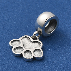 Anti-Tarnish Rhodium Plated 925 Sterling Silver European Dangle Charms&nbsp;STER-NH0001-15P