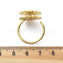 Daisy Rotatable Open Cuff Rings for Women&nbsp;RJEW-S402-05G