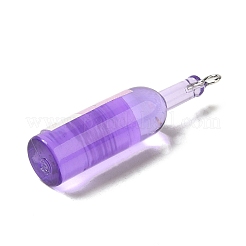 Transparent Resin Wine Bottle Pendants&nbsp;RESI-P030-01P