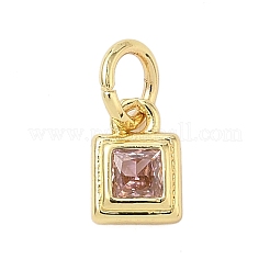 Brass Pave Cubic Zirconia Pendants&nbsp;KK-K368-13G