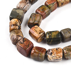 Natural Polychrome Jasper/Picasso Stone/Picasso Jasper Beads Strands&nbsp;G-T140-60A