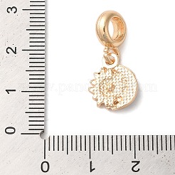 Rack Plating Alloy Crystal Rhinestone European Dangle Charms&nbsp;PALLOY-S189-14G