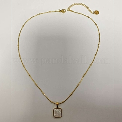 Natural Shell Square Pendant Necklace&nbsp;EH4295-1