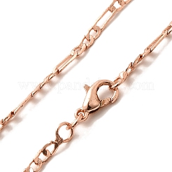 2mm Rack Plating Brass Figaro Chain Necklaces for Women Men&nbsp;MAK-L044-34RG