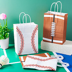 8Pcs 2 Styles Baseball Print Paper Gift Tote Bags&nbsp;ABAG-TA0001-55