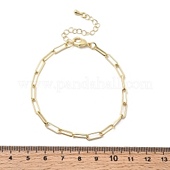 Brass Link Paperclip Chains Bracelet for Women&nbsp;BJEW-A065-03G