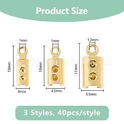 120Pcs 3 Styles 304 Stainless Steel Folding Crimp Ends&nbsp;STAS-DC0016-75G