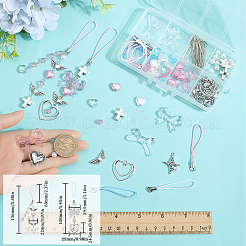 DIY Acrylic & Alloy Mobile Phone Strap Making Kits&nbsp;DIY-SC0026-28