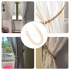 Round Natural Wood Beads Wall Hanging Decorations&nbsp;AJEW-WH0168-01