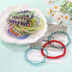 20Pcs Glass & Brass Beads Bracelets&nbsp;BJEW-SW001599-02