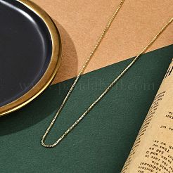 Rack Plating 1MM Brass Box Chain Necklaces for Women&nbsp;NJEW-H049-02G