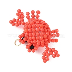 Glass Seed Beaded & Natural Black Onyx Pendants&nbsp;PALLOY-MZ01389