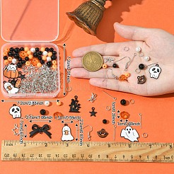 Halloween Theme DIY Alloy Enamel & Acrylic Dangle Earrings Making Kits&nbsp;DIY-YW0009-97