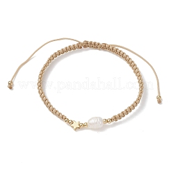 3Pcs Natural Cultured Freshwater Pearl & Brass & 304 Stainless Steel Beads Braided Bead Bracelets for Women&nbsp;BJEW-JB13108