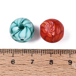 Handmade Millefiori Glass Round Beads&nbsp;LA-N001-01E-13MM