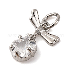 Brass Micro Pave Cubic Zirconia Pendants&nbsp;KK-P308-49P