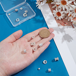 15Pcs 15 Styles Brass Cubic Zirconia Beads&nbsp;KK-PH0013-22