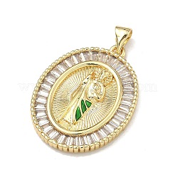 Religion Brass Micro Pave Cubic Zirconia Pendants&nbsp;KK-A293-17G