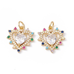 Rack Plating Brass Micro Pave Colorful Cubic Zirconia Pendants&nbsp;ZIRC-C040-08G