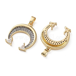 Brass Micro Pave Clear Cubic Zirconia Pendants&nbsp;KK-D221-12G