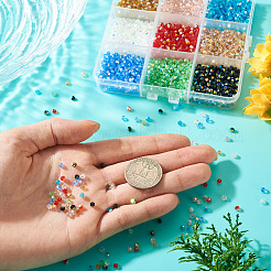 18 Strands 9 Colors AB Color Plated Transparent Glass Beads Strands&nbsp;GLAA-TA0004-44