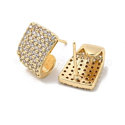 Brass with Clear Cubic Zirconia Stud Earrings&nbsp;EJEW-B035-13LG
