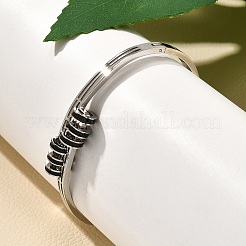 304 Stainless Steel Hinged Enamel Bangles for Women&nbsp;BJEW-F474-39P