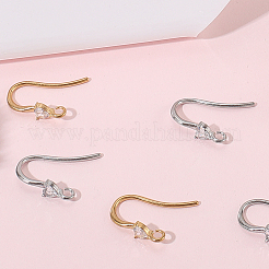 20Pcs 2 Styles 304 Stainless Steel Rhinestone Earring Hooks&nbsp;STAS-BBC0007-16B