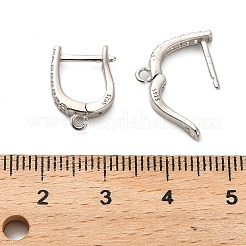 925 Sterling Silver Cubic Zirconia Leverback Earring Findings&nbsp;STER-U009-08P