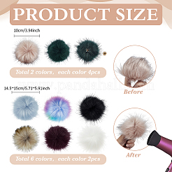 16Pcs 8 Styles Polyester Pom Pom Balls&nbsp;DIY-PH0032-52