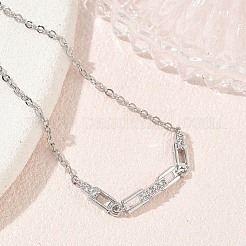 Brass Micro Pave Clear Cubic Zirconia Rectangle Link Bracelets&nbsp;KK-CBA6980-15P