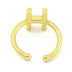 Rack Plating Brass Open Cuff Rings for Women&nbsp;RJEW-F162-01G-H